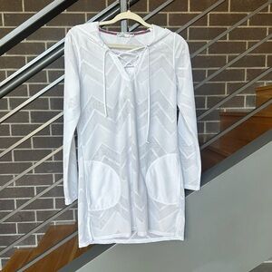 Prana White Alexia Tunic Swim Coverup size small